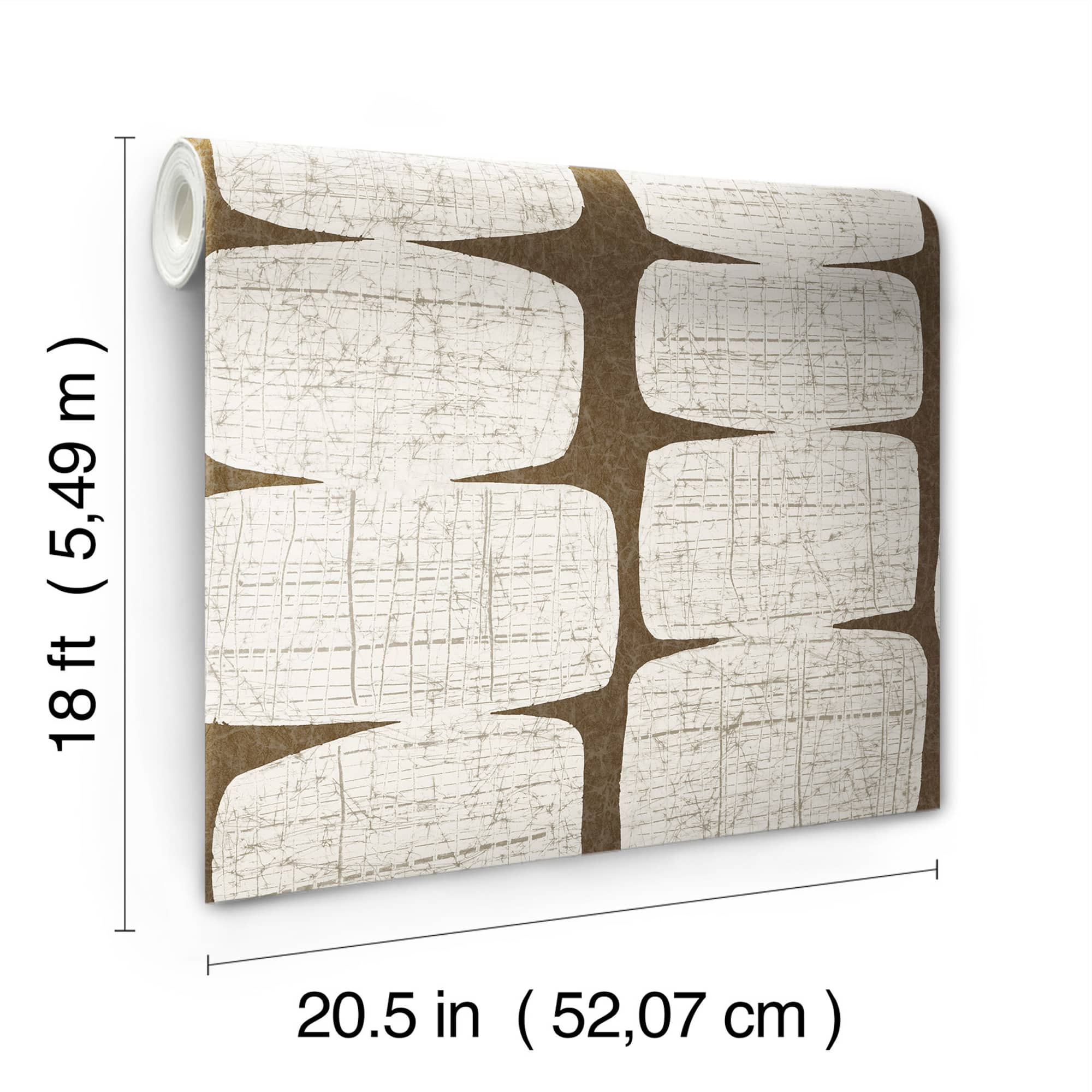 RoomMates Brown Mid-Century Beads Peel & Stick Wallpaper